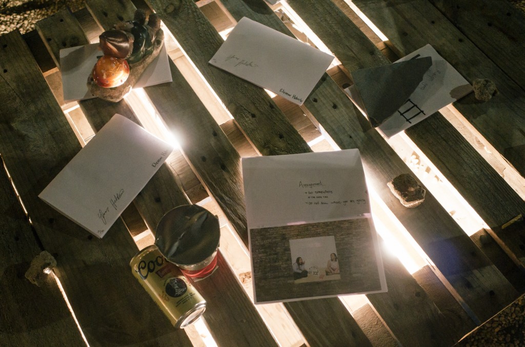 Copies of Eleanor Heberlein’s hand made zine being passed around the pop-up exhibtion in Brooklyn